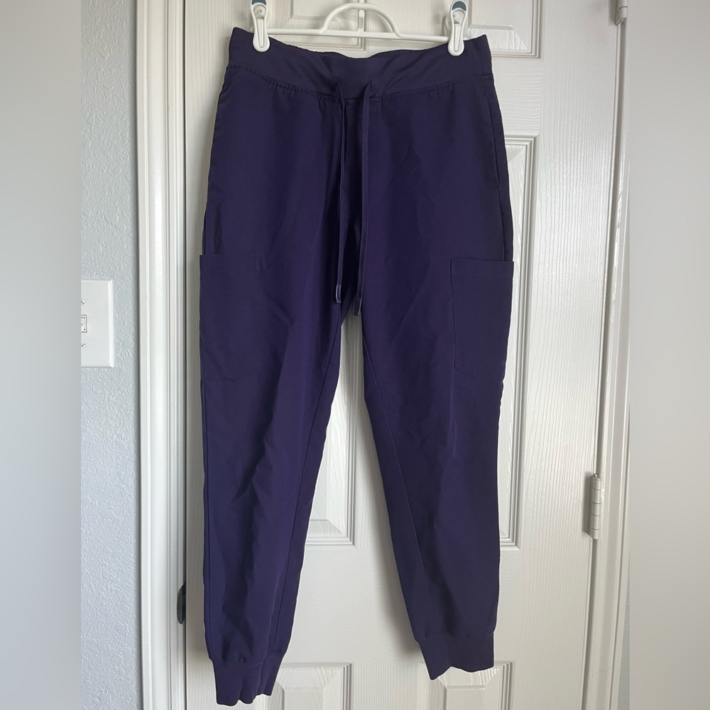 Purple Mandala Scrub Joggers with Elastic Waistband and Relaxed Fit